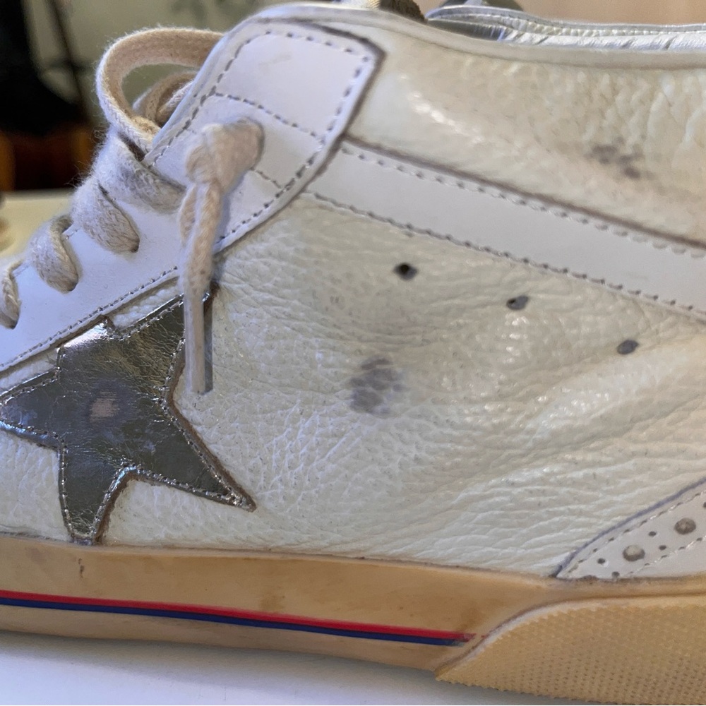Golden Goose Midstar White and Tan Sneakers - Picture 5 of 14